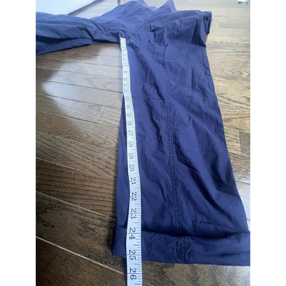 Chicos Poplin Roll Tab Pants Sz 2.5 (L) Navy Classic Comfy Cotton - Picture 6 of 8